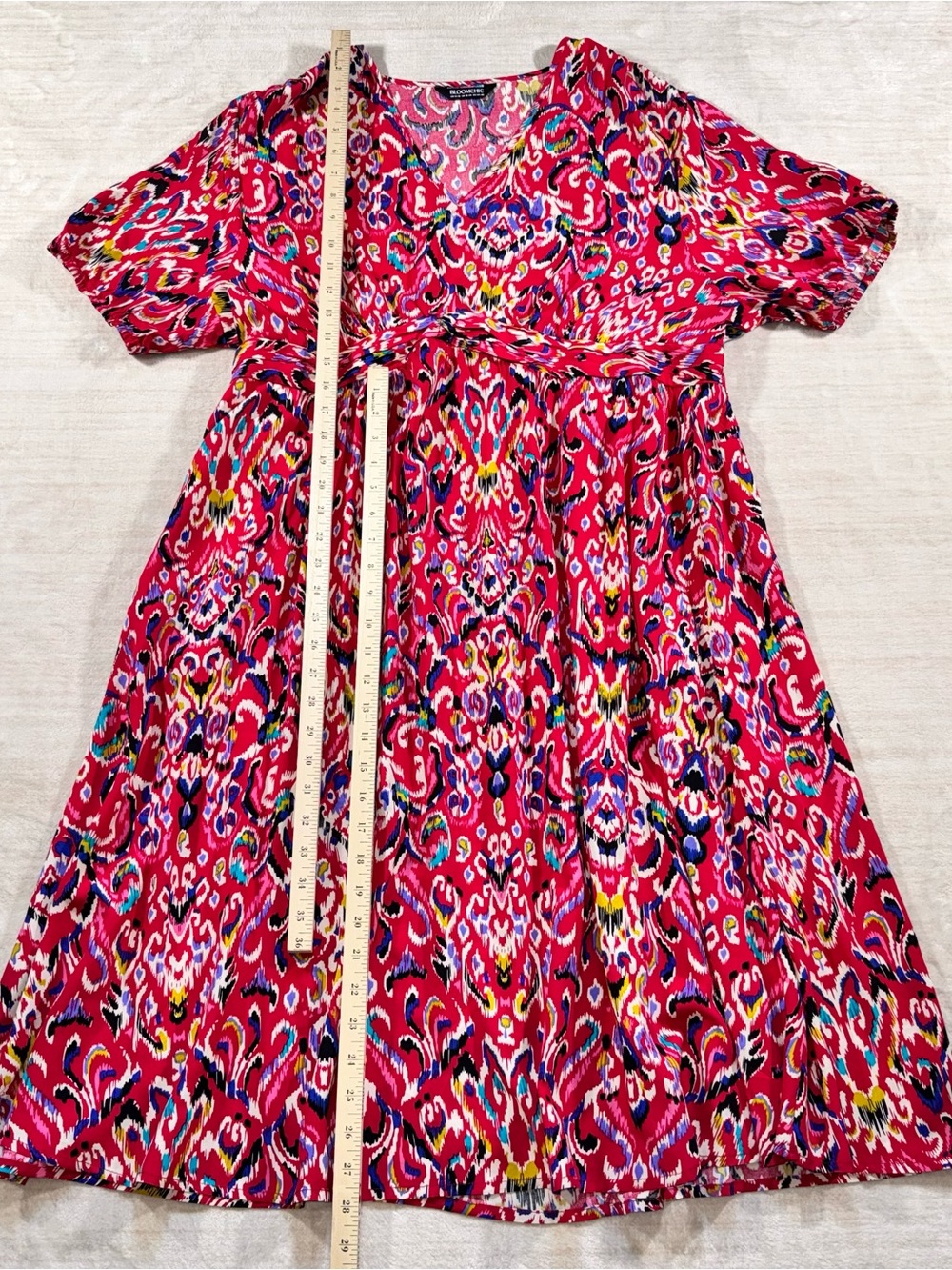 BloomChic Hot Pink Multicolor Ikat Maxi Dress - Picture 10 of 16